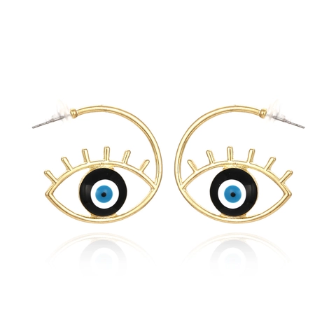 Evil Eye Ohrringe Legierung Emaille Wimperndetail Böhmischer Vintage Stil Modeschmuck Für Damen