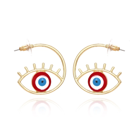 Evil Eye Ohrringe Legierung Emaille Wimperndetail Böhmischer Vintage Stil Modeschmuck Für Damen