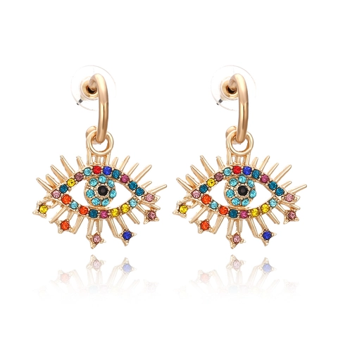 Orecchini Pendenti Occhio Del Diavolo Lega Strass Perla Artificial Sintetica Retro Stile Boemo Per Donne Gioielli Di Moda
