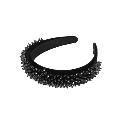 Handmade Beaded Crystal Headband Vintage Baroque Wide Velvet Hairband Fashion Luxury Hair Accessories For Women