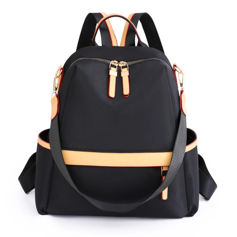 Zaino in Nylon da Donna alla Moda Resistente all'Acqua Antifurto per Viaggio Leggero Multifunzionale Casual per Studenti Scuola Hardware Dorato