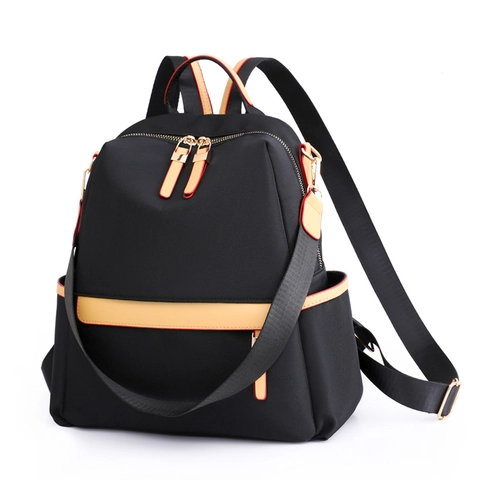Zaino in Nylon da Donna alla Moda Resistente all'Acqua Antifurto per Viaggio Leggero Multifunzionale Casual per Studenti Scuola Hardware Dorato