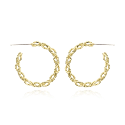 Twisted Braid Hoop Earrings With 925 Sterling Silver Earring Post Geometric Minimalist Fashion Jewelry For Women