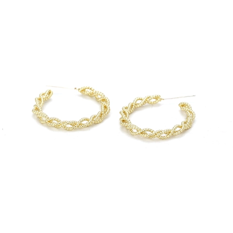 Twisted Braid Hoop Earrings With 925 Sterling Silver Earring Post Geometric Minimalist Fashion Jewelry For Women