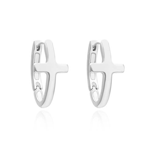 Kreuz Huggie Hoop Ohrringe Vergoldetes Kupfer Minimalistischer Geometrischer Schmuck Für Damen