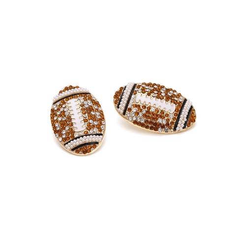 Orecchini A Lobo Rugby Strass Lega Imitazione Perla Artificial Football Americano Sport Gioielli Di Moda Per Donna