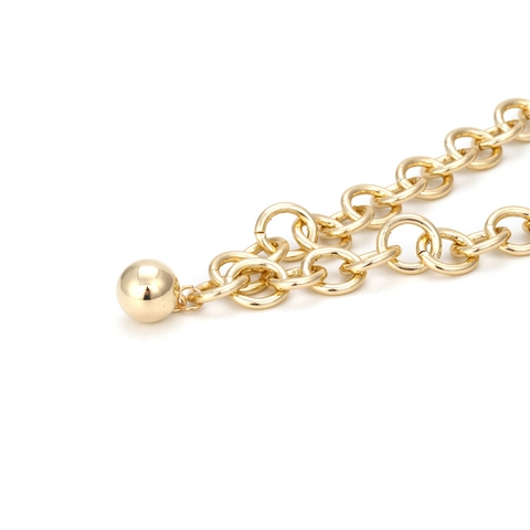 Collana A Catena Grossa In Lega Dorata Con Pendente A Sfera Rotonda Lucida Gioielli Di Moda Hip Hop Europeo Per Donna