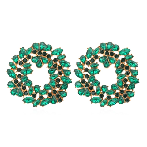 Blumenkranz Ohrstecker Legierung Strass Harz Übertrieben Vintage Bunt Mode Statement Schmuck Für Damen