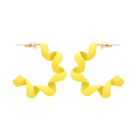 Orecchini A Cerchio A Forma Di C A Spirale Retro Lega Verniciata Opaca Geometrici Intrecciati Gioielli Per Donna