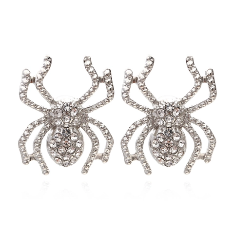 Pendientes De Araña Góticos Diamantes De Imitación Insecto Exagerado Joyas De Aleación Retro Para Mujer Halloween