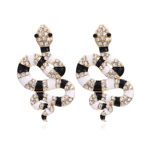 Snake Ohrringe Zinklegierung Strass Emaille Tier Statement Emaille Hängen Für Damen Glänzend Trendig Mode