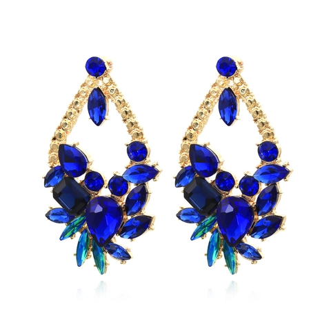 Pendientes De Gota Colgantes De Araña De Aleación Con Diamantes De Imitación Declaración Retro Floral Geométrico Para Mujeres