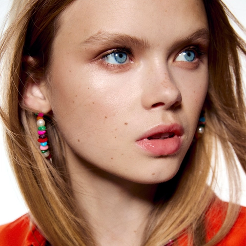 Orecchini A Cerchio Bohemien Con Pietre Colorate E Künstliche Perle Bianche Geometrici Forma C Gioielli Da Vacanza Donna