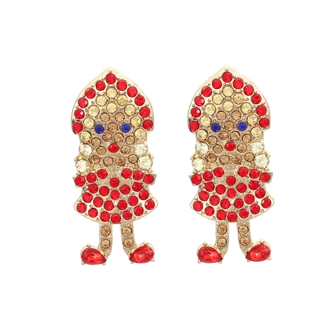 Niedliche Cartoon Prinzessin Charakter Ohrstecker Bunte Strass Legierung Mode Schmuck Für Frauen Mädchen