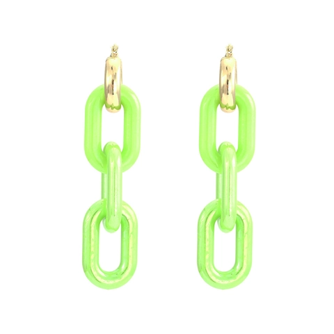 Pendientes Largos Cadena Entrelazada Cobre Resina Color Caramelo Gota Geométrica Joyería De Moda Para Mujeres Estilo Y2K