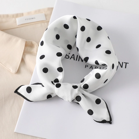 Foulard Carré Sensation Satin Satin Pois Léopard Bandeau Tour De Cou Attache Cheveux Déco Sac Rétro Chic Femmes
