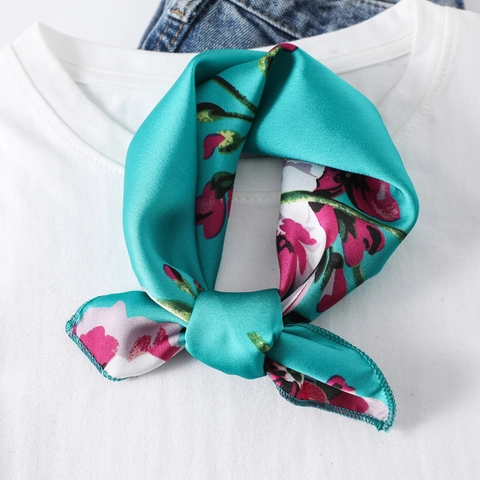 Foulard Quadrato In Raso Simil Raso Da Donna Stampato Moda Geometrico Floreale Motivo Animale Cravatta Fascia Accessorio Borsa