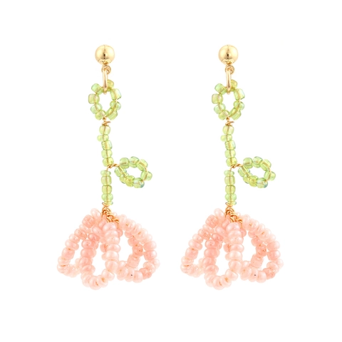 Handgemaakte Kralen Bloem Oorbellen Zoete Tulp Geweven Bloemen Sieraden Voor Dames Meisjes