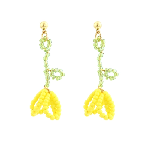Handgemaakte Kralen Bloem Oorbellen Zoete Tulp Geweven Bloemen Sieraden Voor Dames Meisjes