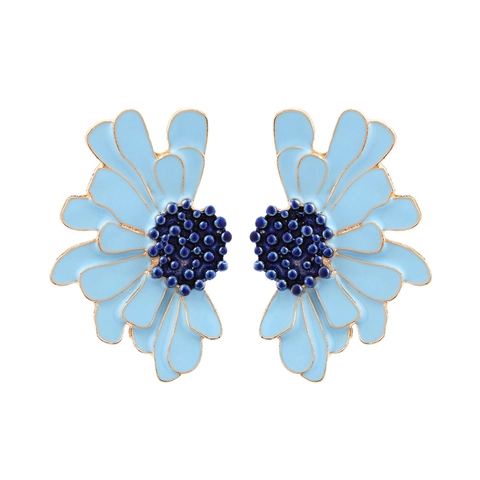 Boucles D'oreilles Marguerites En Émail Et Alliage Design Floral Style Pastoral Femmes Bijoux Élégants À La Mode