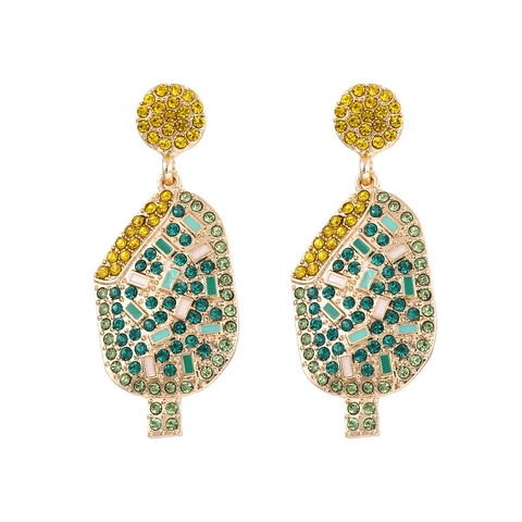 Orecchini Pendenti A Forma Di Gelato Con Strass Colorati Lega Smalto Perla Artificiale Stile Dolce Estate Gioielli Donna