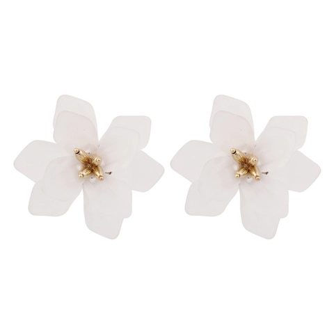 Pendientes De Botón De Flor 3D Grandes Resina Mate Bohemio Retro Joyería De Moda Para Mujeres