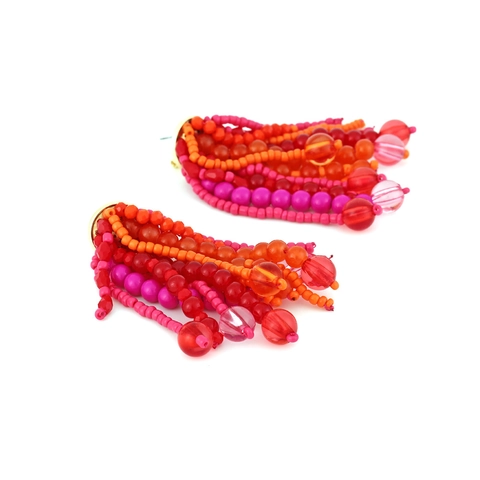 Orecchini Lunghi Con Nappine E Perline Boho Fatti A Mano Resina Colorata Stile Etnico Per Donne