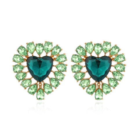 Orecchini A Goccia A Cuore Vintage Lega Di Zinco Strass Colorati Esagerati Gioielli Alla Moda Per Donne