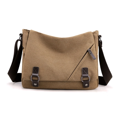 Canvas Messenger Bag Grote Capaciteit Multi Pocket Schoudertas Retro Casual Utility Workwear Reistas