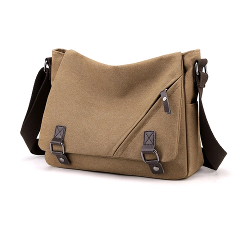 Canvas Messenger Bag Grote Capaciteit Multi Pocket Schoudertas Retro Casual Utility Workwear Reistas