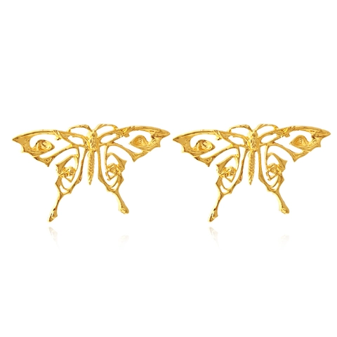 Orecchini A Farfalla In Lega Stile Metallo Liquido Design Traforato Vintage Pendenti Gioielli Dichiarazione Per Donne
