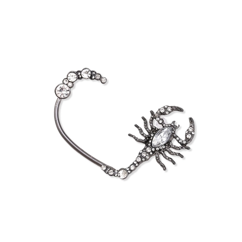 Gothic Skorpion Ohrklemme Legierung Strass Gun Black Metall Tier Schmuck Für Frauen Punk Retro Übertriebener Ohrclip