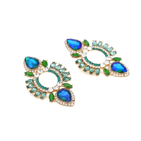 Statement Hangende Oorbellen Voor Dames Legering Goudkleurig Met Druppel Glaskristal En Strass Boheemse Vintage Stijl Sieraden
