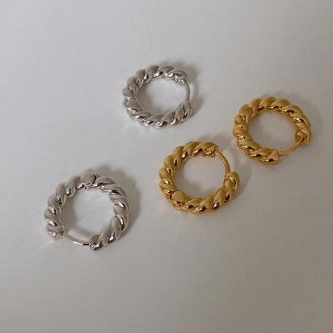 Gedrehte Seil Textur Creolen Kupfer Minimalistisch Chic Stil Mode Schmuck Für Frauen Pendeln
