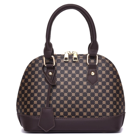 Borsa A Mano A Conchiglia Da Donna Pelle PU Stampata Trifoglio Monogramma Borsa A Tracolla Moda Retrò