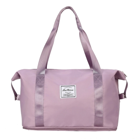 Large Capacity Waterproof Nylon Travel Bag Women Fitness Sports Duffel Bag Independent Shoe Compartment Fashion Handheld Bag