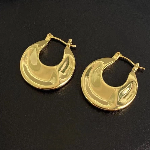 Chunky Creolen Poliertes Kupfer Gold Silber Plattiert C Form Minimalistischer Geometrischer Schmuck Für Damen