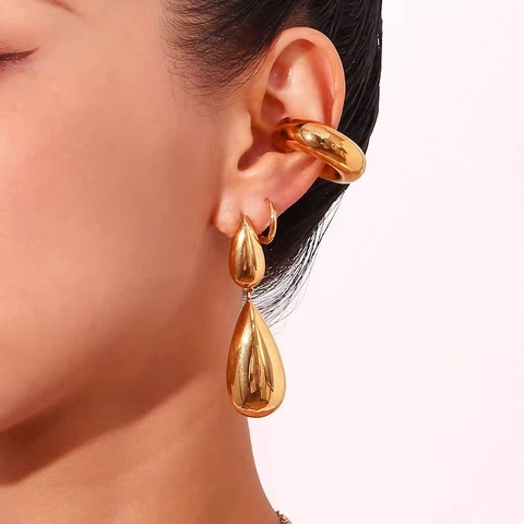 Pendientes Colgantes En Forma De Lágrima Para Mujer Cobre Acabado Espejo Pulido Minimalista Joyería De Moda