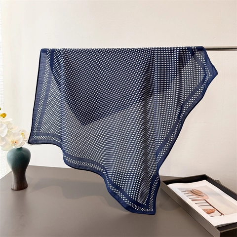 Sciarpa Quadrata A Pois Elegante In Imitazione Raso Per Donna Stile Vintage Francese Accessorio Stampato Leggero Per Collo