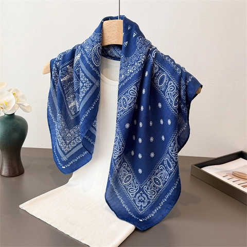 Vintage Paisley Print Quadratischer Schal Polyester Twill Leicht Sonnenschutz Haarband Hals Accessoire Für Damen