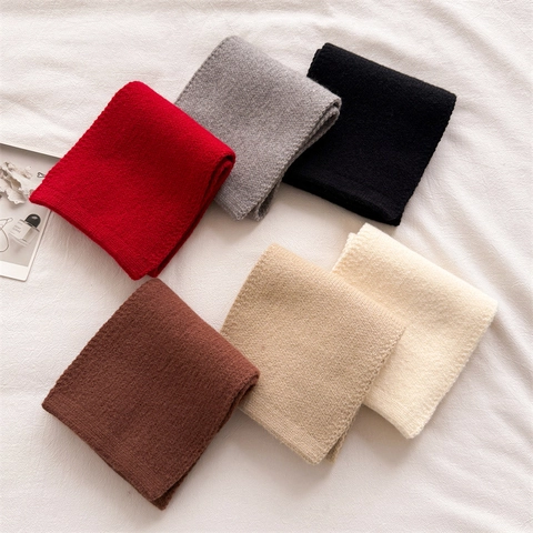 Bufanda De Punto Invierno Cálido Diseño Cruzado Color Sólido Poliéster Suave Chal Para Mujeres Moda Conmutar