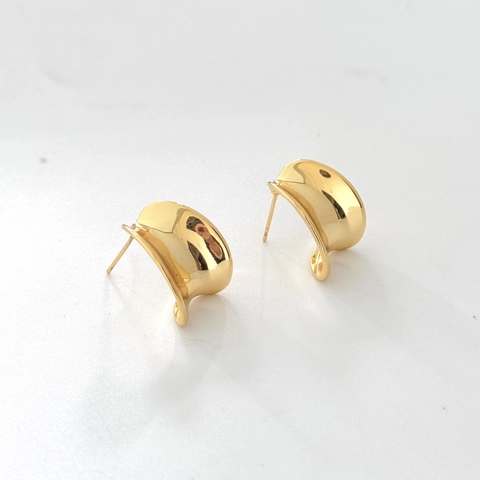 Orecchini A Lobo Geometrici Minimalisti In Rame Lucidato A Specchio Stile Metallico Lucido Gioielli Di Nicchia Per Donne