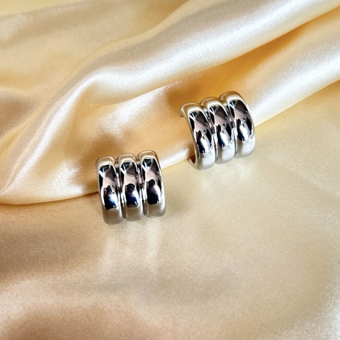 Orecchini A Cerchio Chunky A C A Costine Rame Lucidato Gioielli Minimalisti Donna Con Perno In Argento Sterling 925