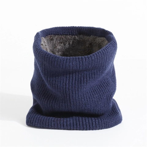 Winter Knitted Neck Warmer Fleece Lined Thick Snood Neck Gaiter Windproof Thermal Cold Weather Scarf For Men Women