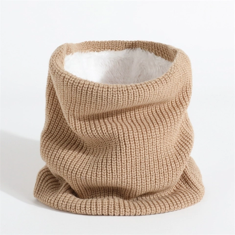 Winter Knitted Neck Warmer Fleece Lined Thick Snood Neck Gaiter Windproof Thermal Cold Weather Scarf For Men Women