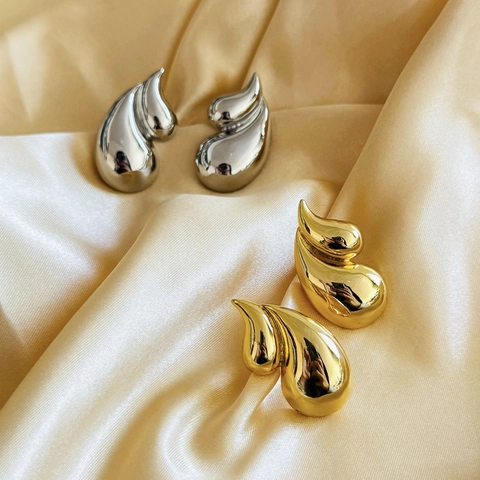 Orecchini A Goccia Irregolari Minimalisti In Rame Placcato Oro 18K Design Fiamma Geometrica Per Donna Gioielli Moderni