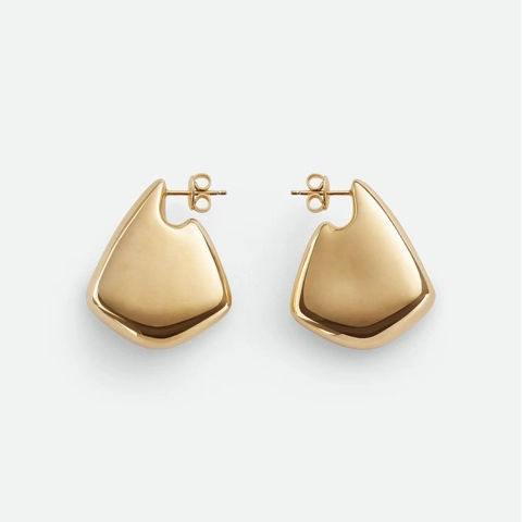 Orecchini A Goccia Geometrici Irregolari Rame Placcato Oro 18K Finitura A Specchio Lucida Gioielli Minimalisti Per Donne