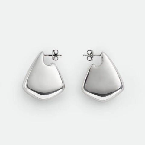 Orecchini A Goccia Geometrici Irregolari Rame Placcato Oro 18K Finitura A Specchio Lucida Gioielli Minimalisti Per Donne