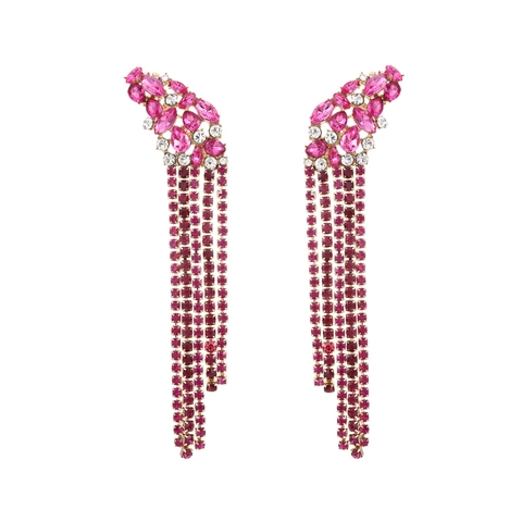 Orecchini Lunghi Con Nappa Per Donna Con Design Floreale In Lega E Strass Gioielli Scintillanti Per Feste Serali