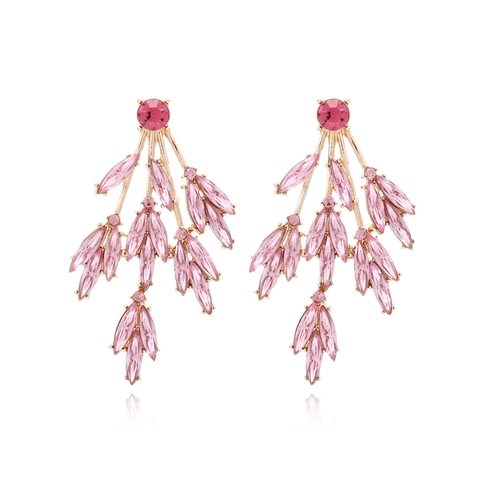 Blatt Hängeohrringe Legierung Strass Astform Marquise-Schliff Übertriebener Vintage Modeschmuck Für Frauen